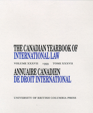 The Canadian Yearbook of International Law, Vol. 37, 1999