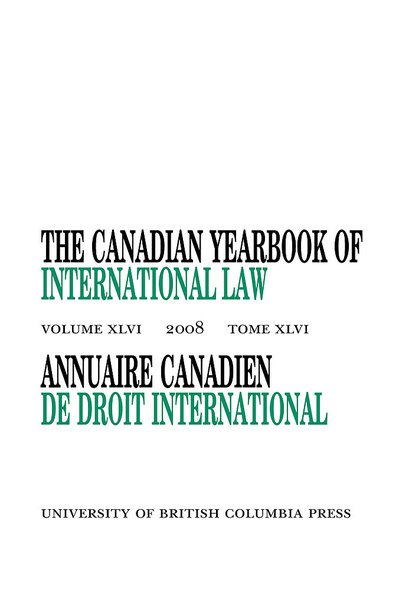 The Canadian Yearbook of International Law, Vol. 46, 2008